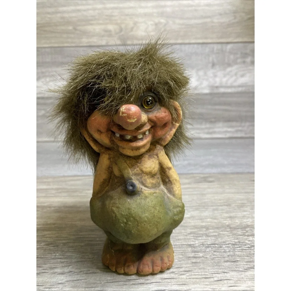 VTG Nyform Troll Boy Hands in Pockets Norwegian Folklore Collectible Brown‎ Hair